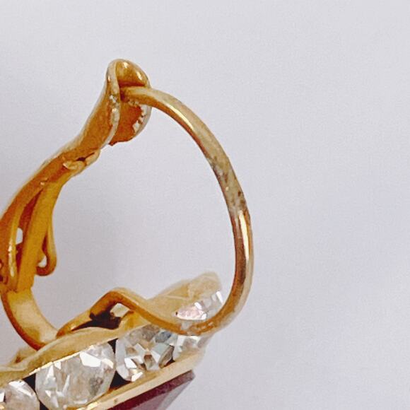 Vintage Lot of 3 Earrings Pairs Rivoli Rhinestone Leverback Mid Century Sparkly - Picture 14 of 16